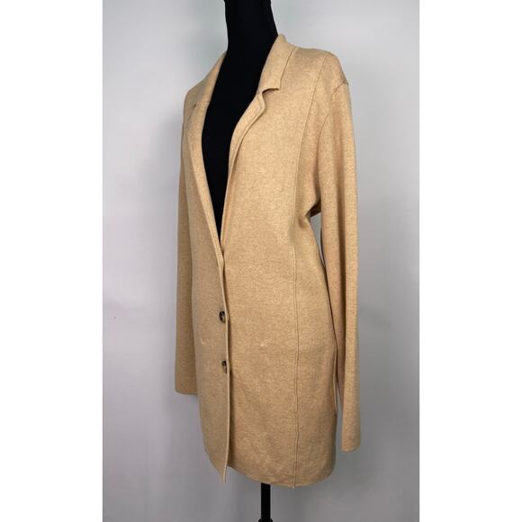 J Jill Beige Knit Button Front Blazer Coatigan Women’s Size Large - Picture 2 of 10